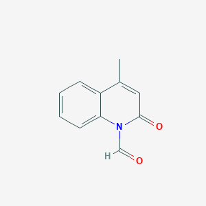 molecular formula C11H9NO2 B12889754 4-Methyl-2-oxoquinoline-1(2H)-carbaldehyde 