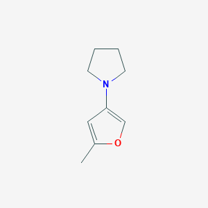 molecular formula C9H13NO B12889778 1-(5-Methylfuran-3-yl)pyrrolidine 