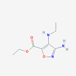 molecular formula C8H13N3O3 B12889816 Ethyl 3-amino-4-(ethylamino)isoxazole-5-carboxylate 