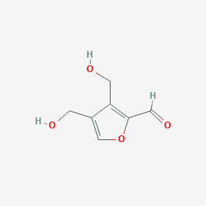 molecular formula C7H8O4 B12889835 3,4-Bis(hydroxymethyl)furan-2-carbaldehyde CAS No. 426255-59-6