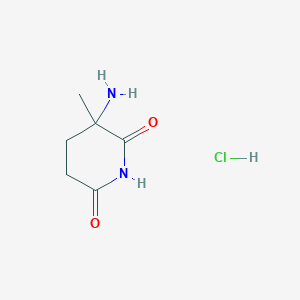molecular formula C6H11ClN2O2 B1288984 3-氨基-3-甲基哌啶-2,6-二酮盐酸盐 CAS No. 73839-06-2