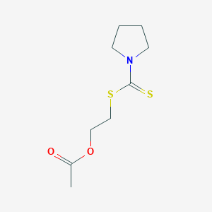 molecular formula C9H15NO2S2 B12889847 2-((Pyrrolidine-1-carbonothioyl)thio)ethyl acetate 