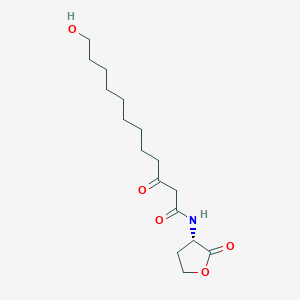 molecular formula C16H27NO5 B12889860 12-hydroxy-3-oxo-N-[(3S)-2-oxooxolan-3-yl]dodecanamide CAS No. 364749-97-3