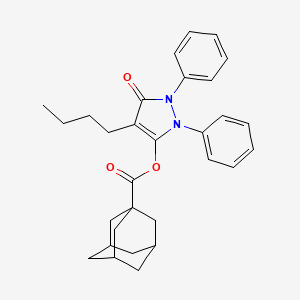 4-Butyl-1,2-dihydro-5-((1-adamantanecarbonyl)oxy)-1,2-diphenyl-3H-pyrazol-3-one