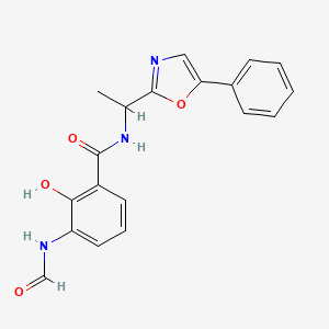 molecular formula C19H17N3O4 B12889947 3-Formamido-2-hydroxy-N-[1-(5-phenyl-1,3-oxazol-2-yl)ethyl]benzamide CAS No. 652151-71-8