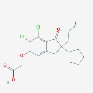 molecular formula C20H24Cl2O4 B012890 ((2-n-Butyl-6,7-dichloro-2-cyclopentyl-2,3-dihydro-1-oxo-1H-inden-5-yl)oxy)acetic acid CAS No. 106105-17-3
