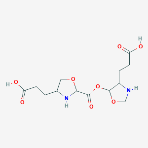 molecular formula C13H20N2O8 B12890050 3-(2-(((4-(2-Carboxyethyl)oxazolidin-5-yl)oxy)carbonyl)oxazolidin-4-yl)propanoic acid 