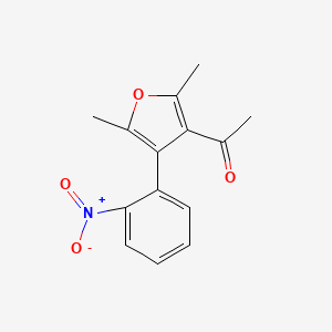 molecular formula C14H13NO4 B12890068 1-[2,5-Dimethyl-4-(2-nitrophenyl)furan-3-YL]ethan-1-one CAS No. 88484-92-8