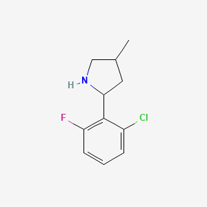 molecular formula C11H13ClFN B12890119 2-(2-Chloro-6-fluorophenyl)-4-methylpyrrolidine 