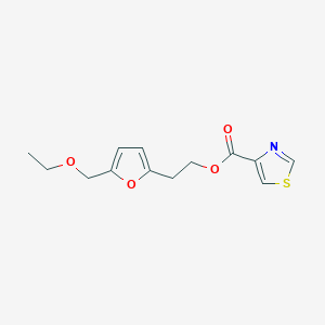 molecular formula C13H15NO4S B12890138 2-(5-(Ethoxymethyl)furan-2-yl)ethyl thiazole-4-carboxylate 