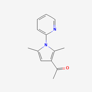 molecular formula C13H14N2O B12890144 1-(2,5-Dimethyl-1-(pyridin-2-yl)-1H-pyrrol-3-yl)ethanone 