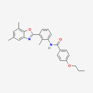 N-[3-(5,7-dimethyl-1,3-benzoxazol-2-yl)-2-methylphenyl]-4-propoxybenzamide