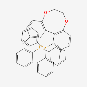 molecular formula C40H34O2P2 B12890181 (2,11-Dimethyl-6,7-dihydrodibenzo[e,g][1,4]dioxocine-1,12-diyl)bis(diphenylphosphine) 