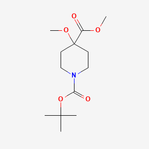 molecular formula C13H23NO5 B1289020 1-叔丁基 4-甲基 4-甲氧基哌啶-1,4-二羧酸酯 CAS No. 495415-08-2