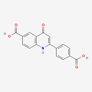 molecular formula C17H11NO5 B12890213 2-(4-Carboxyphenyl)-4-oxo-1,4-dihydroquinoline-6-carboxylic acid CAS No. 90034-52-9