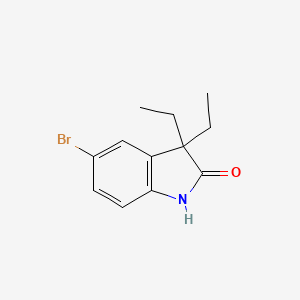 molecular formula C12H14BrNO B1289025 5-溴-3,3-二乙基-2,3-二氢-1H-吲哚-2-酮 CAS No. 304876-06-0
