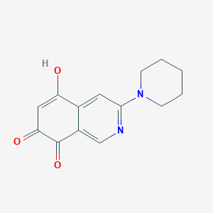 molecular formula C14H14N2O3 B12890258 5-Hydroxy-3-(piperidin-1-yl)isoquinoline-7,8-dione CAS No. 54753-67-2