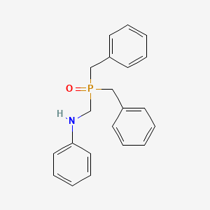 molecular formula C21H22NOP B12890266 Benzenamine, N-[[bis(phenylmethyl)phosphinyl]methyl]- CAS No. 59170-69-3