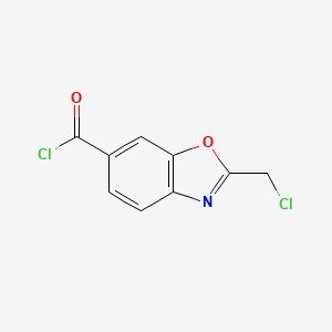 molecular formula C9H5Cl2NO2 B12890290 2-(Chloromethyl)benzo[d]oxazole-6-carbonyl chloride 