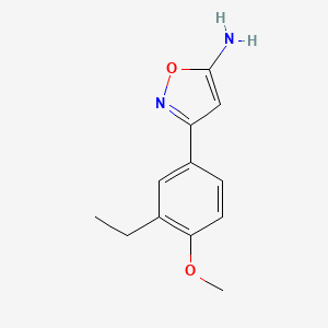 molecular formula C12H14N2O2 B12890314 3-(3-Ethyl-4-methoxyphenyl)isoxazol-5-amine 