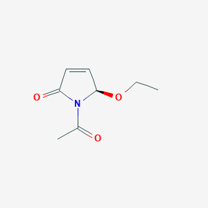 molecular formula C8H11NO3 B12890316 (R)-1-Acetyl-5-ethoxy-1H-pyrrol-2(5H)-one 