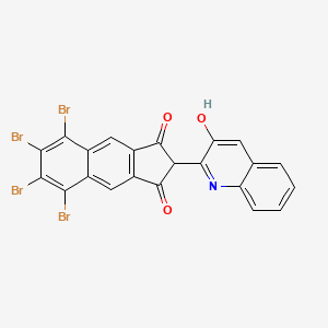 molecular formula C22H9Br4NO3 B12890329 1H-Benz[f]indene-1,3(2H)-dione, 5,6,7,8-tetrabromo-2-(3-hydroxy-2-quinolinyl)- CAS No. 60644-91-9