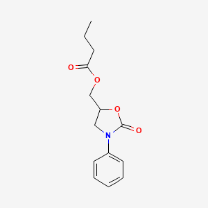 molecular formula C14H17NO4 B12890418 (2-Oxo-3-phenyl-1,3-oxazolidin-5-yl)methyl butanoate CAS No. 97794-65-5