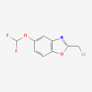 molecular formula C9H6ClF2NO2 B12890426 2-(Chloromethyl)-5-(difluoromethoxy)benzo[d]oxazole 