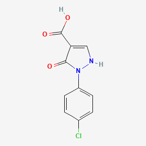 molecular formula C10H7ClN2O3 B12890471 2-(4-Chlorophenyl)-3-oxo-2,3-dihydro-1H-pyrazole-4-carboxylic acid CAS No. 786727-17-1