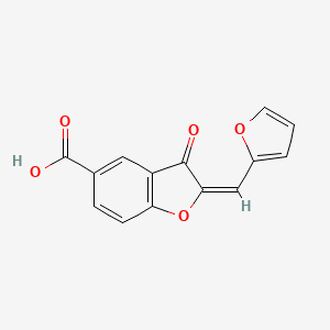 molecular formula C14H8O5 B12890489 2-(Furan-2-ylmethylene)-3-oxo-2,3-dihydrobenzofuran-5-carboxylic acid 