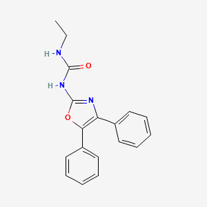 molecular formula C18H17N3O2 B12890548 Urea, N-(4,5-diphenyl-2-oxazolyl)-N'-ethyl- CAS No. 35629-54-0