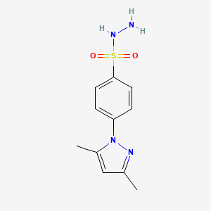 molecular formula C11H14N4O2S B12890580 Benzenesulfonic acid, 4-(3,5-dimethyl-1H-pyrazol-1-yl)-, hydrazide CAS No. 61320-21-6