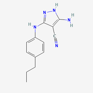 5-amino-3-(4-propylanilino)-1H-pyrazole-4-carbonitrile