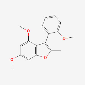 molecular formula C18H18O4 B12890677 4,6-Dimethoxy-3-(2-methoxyphenyl)-2-methyl-1-benzofuran CAS No. 922140-92-9