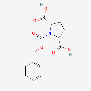 molecular formula C14H15NO6 B12890694 1-((Benzyloxy)carbonyl)pyrrolidine-2,5-dicarboxylic acid 