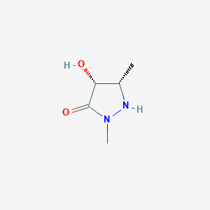 molecular formula C5H10N2O2 B12890728 (4R,5S)-4-hydroxy-2,5-dimethylpyrazolidin-3-one 