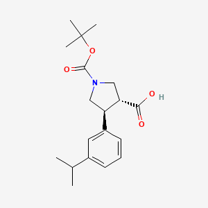 (3R,4S)-rel-1-(tert-Butoxycarbonyl)-4-(3-isopropylphenyl)pyrrolidine-3-carboxylic acid