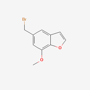 molecular formula C10H9BrO2 B12890765 5-(Bromomethyl)-7-methoxy-1-benzofuran CAS No. 831222-79-8