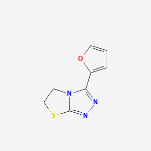 molecular formula C8H7N3OS B12890781 Thiazolo(2,3-c)-1,2,4-triazole, 5,6-dihydro-3-(2-furanyl)- CAS No. 72647-25-7