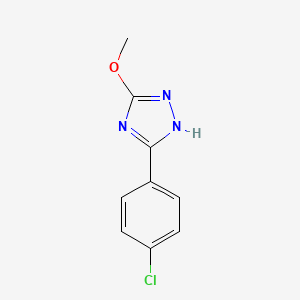 molecular formula C9H8ClN3O B12890787 5-(4-chlorophenyl)-3-methoxy-1H-1,2,4-triazole CAS No. 62036-02-6