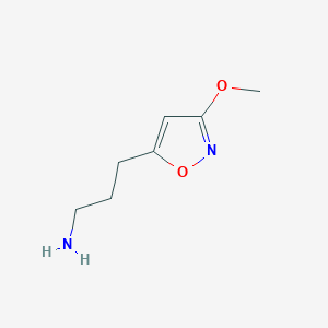 molecular formula C7H12N2O2 B12890808 3-(3-Methoxyisoxazol-5-yl)propan-1-amine 