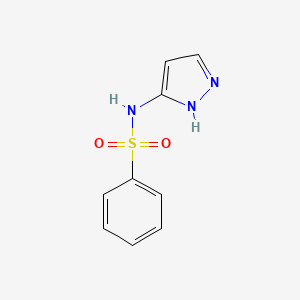 molecular formula C9H9N3O2S B12890814 N-(1H-pyrazol-5-yl)benzenesulfonamide CAS No. 54135-42-1