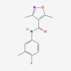 N-(4-fluoro-3-methylphenyl)-3,5-dimethylisoxazole-4-carboxamide