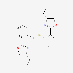 molecular formula C22H24N2O2Te2 B12890918 1,2-Bis(2-(4-ethyl-4,5-dihydrooxazol-2-yl)phenyl)ditellane 