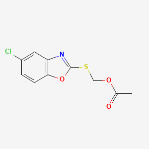 molecular formula C10H8ClNO3S B12890953 ((5-Chlorobenzo[d]oxazol-2-yl)thio)methyl acetate 