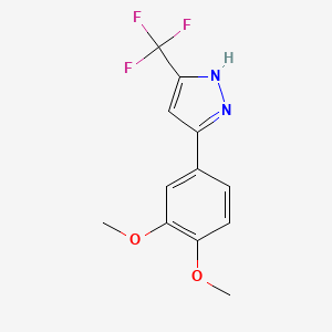 molecular formula C12H11F3N2O2 B12890960 3-(3,4-dimethoxyphenyl)-5-(trifluoromethyl)-1H-pyrazole CAS No. 845266-33-3