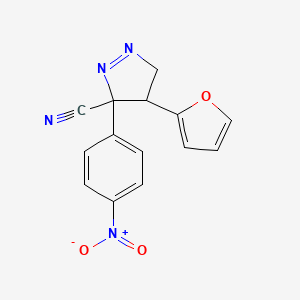 4-(Furan-2-yl)-3-(4-nitrophenyl)-4,5-dihydro-3H-pyrazole-3-carbonitrile