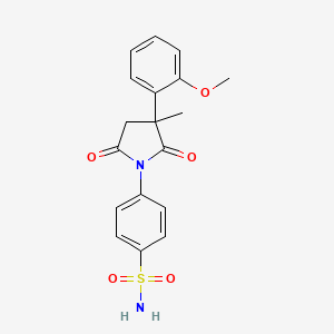 4-(2,5-Dioxo-3-(2-methoxyphenyl)-3-methyl-1-pyrrolidinyl)benzenesulfonamide