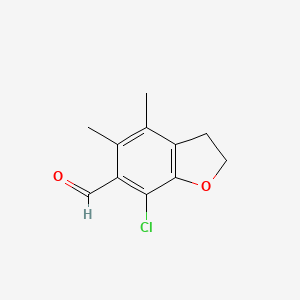 molecular formula C11H11ClO2 B12891056 7-Chloro-4,5-dimethyl-2,3-dihydro-1-benzofuran-6-carbaldehyde CAS No. 89240-28-8