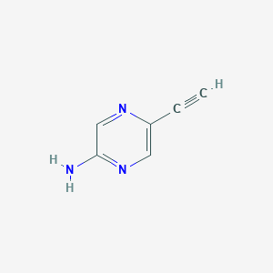 molecular formula C6H5N3 B1289106 5-乙炔基吡嗪-2-胺 CAS No. 457099-42-2